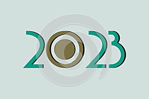 2023 typography vector design. Happy New Year 2023. Vision 2023 typography logo template poster, and t-shirt design