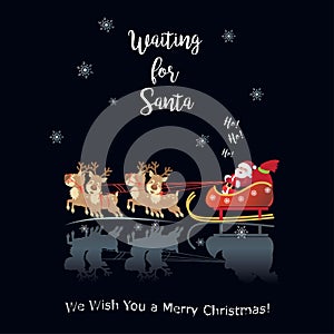 2023 Winter Holiday Happy New Year Christmas Decoration Waiting for Santa Ho, ho. ho