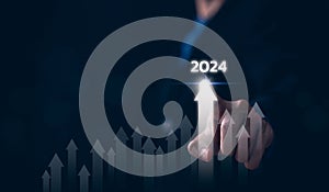 2024 business growth, new year marketing plan continue to increase return. Development to success and motivation in 2024, Planning
