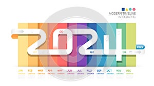 2024 Business step timeline infographic template. Modern milestone element timeline diagram calendar and 4 quarter, vector