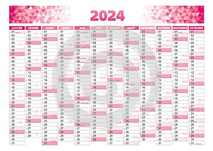 2024 france front annual calendar