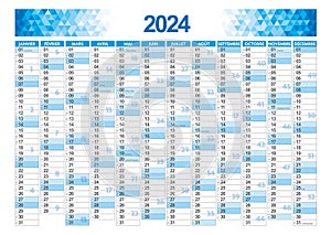 2024 france front annual calendar