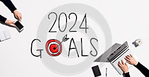 2024 goals concept with people working together