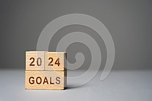 2024 goals concept. Planning strategy, plans and tasks. New business ideas. Setting goal, target. Motivation, inspiration. The