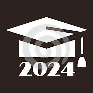 2024 - graduation class of 2024, graduation cap, mortarboard, college hat