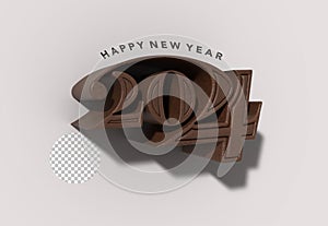 2024 Happy New Year 3d Lettering Illustration