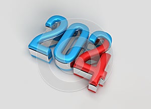 2024 Happy New Year 3d Lettering Illustration