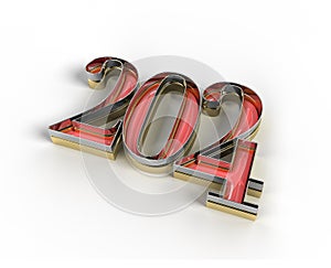 2024 Happy New Year 3d Lettering Illustration