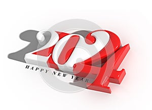 2024 Happy New Year 3d Lettering Illustration