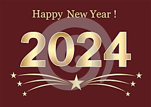 2024 Happy New Year celebrations. Vector design for background for posters, banners, calendar and greetings.