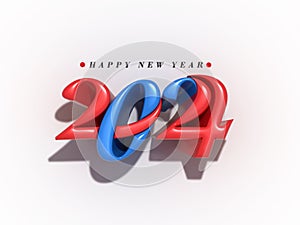 2024 Happy New Year Lettering Typographical Illustration Design