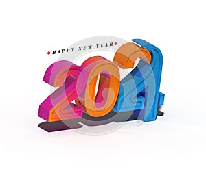 2024 Happy New Year Lettering Typographical Illustration Design