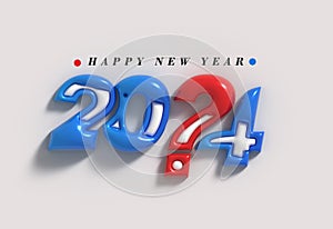 2024 Happy New Year Lettering Typographical Illustration Design