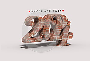 2024 Happy New Year Lettering Typographical Illustration Design