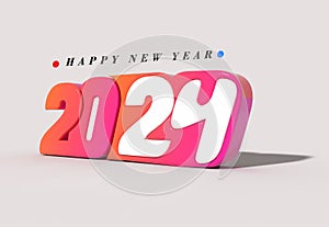 2024 Happy New Year Lettering Typographical Illustration Design