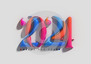 2024 Happy New Year Lettering Typographical Illustration Design