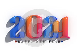 2024 Happy New Year Lettering Typographical Illustration Design