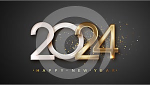 2024 Happy New Year. Premium holiday design for poster, banner, greeting for Christmas and New Year celebration