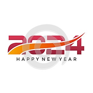 2024 Happy New Year text design. 2024 number design template. Symbols 2024 Happy New Year. Vector illustration with colorful