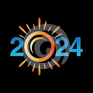 2024 Happy New Year text design. 2024 number design template. Symbols 2024 Happy New Year. Vector illustration with colorful