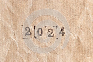 2024 ink rubber stamp on crumpled paper