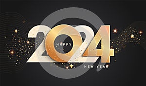 2024 New Year banner with shimmer.