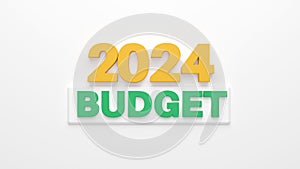 2024 New Year Budget Banner. 3d illustration