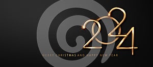 2024 New Year luxury design featuring exquisite glitter numbers. Premium vector design is perfect forgreetings and