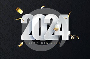 2024 new year luxury illustration on dark background. Happy New Year greetings