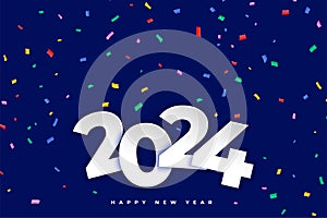 2024 new year party celebration background with colorful confetti
