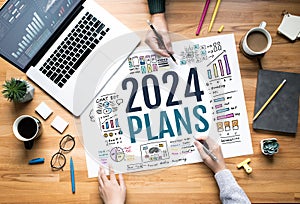 2024 plans with vision of digital transformation and strategy,marketing over view concepts