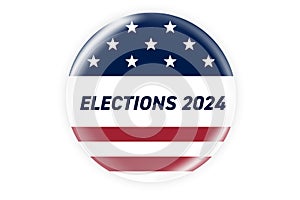 2024 presidential election badge or pin. US, USA, american election, voting sign.