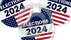 2024 presidential election badge or pin. US, USA, american election, voting sign.