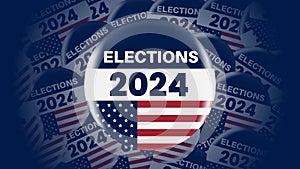 2024 presidential election badge or pin. US, USA, american election, voting sign.