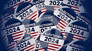 2024 presidential election badge or pin. US, USA, american election, voting sign.