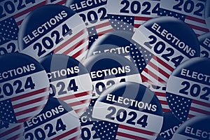2024 presidential election badge or pin. US, USA, american election, voting sign.