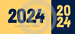 2024 text happy new year calendar design elements elegant contrast numbers layout. Year of the dragon. Vector illustration.