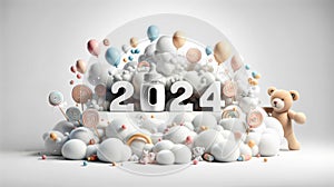 2024, welcoming a newborn\'s year, an upcoming birth, family, children, kids new years