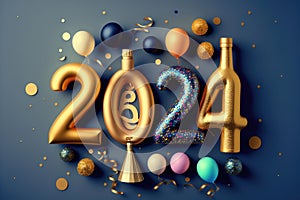 2024: A Year of Celebration and Numerical Significance. Happy New Year 2024. Generative Ai