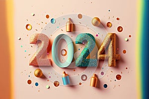 2024: A Year of Celebration and Numerical Significance. Happy New Year 2024. Generative Ai