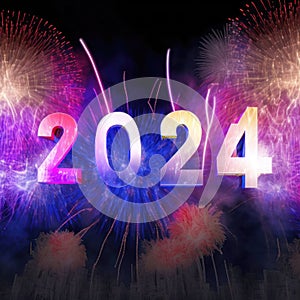 2024: A Year of Celebration and Numerical Significance. Happy New Year 2024. Generative Ai