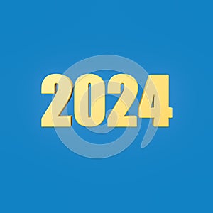 2024 Year Number Text on Blue Background