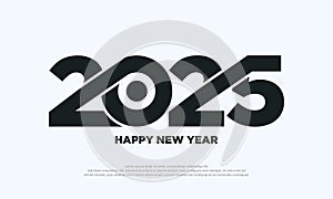2025 happy new year number design