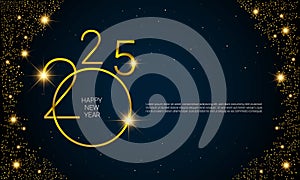 2025 Happy New Year Vector Background