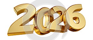 2026 bold letters isolated new year sylvester concept 3d-illustration