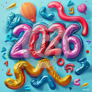 2026 New Year background, 2026 greeting card and logo design, happy celebrate banner, eve poster