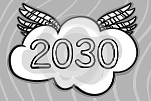 2030 Happy New Year logo text design. 2030 number design template. Illustration.