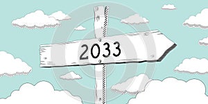 2033 - outline signpost with one arrow