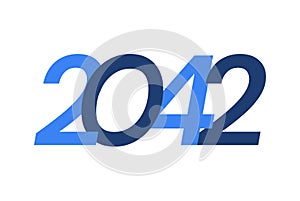 2042 Happy New Year logo design, New Year 2042 modern design isolated on white background