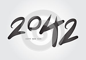 2042 year, happy new year 2042 vector, 2042 number design vector illustration, Black lettering number template